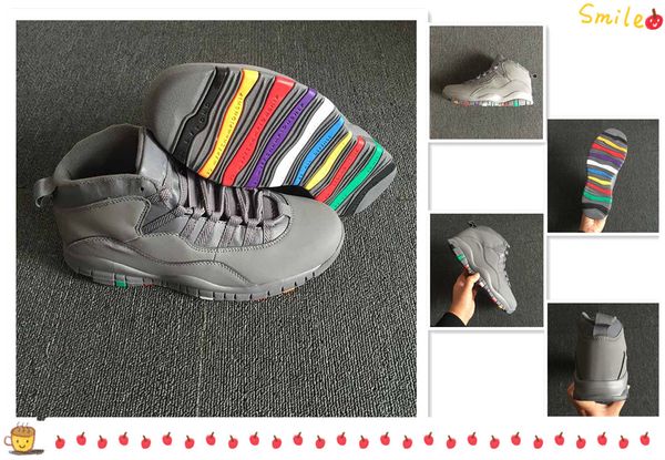 

10 cool grey men basketball shoes grey white colorful outsole sneakers 310805-022 mens shoes, White;red