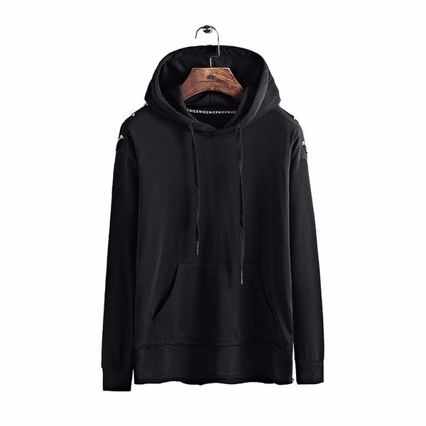 

hoodies 2018 new hoody male long sleeve solid color hooded men's sweatshirt ens hoodie casual hip-hop style, Black