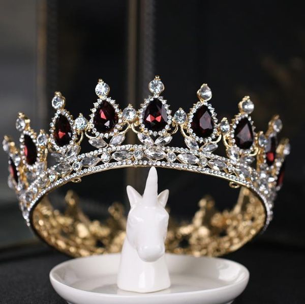 

bridal crown, european and american brides, headdress, noble temperament, crown, whole circle, Slivery;golden