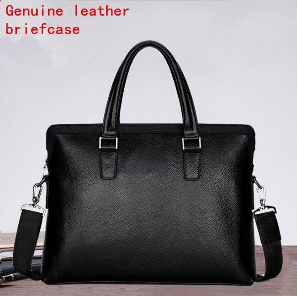 

factory independent brand male baotou layer cowhide pure color fashion handbag korean leather business briefcase soft leather capacity hand