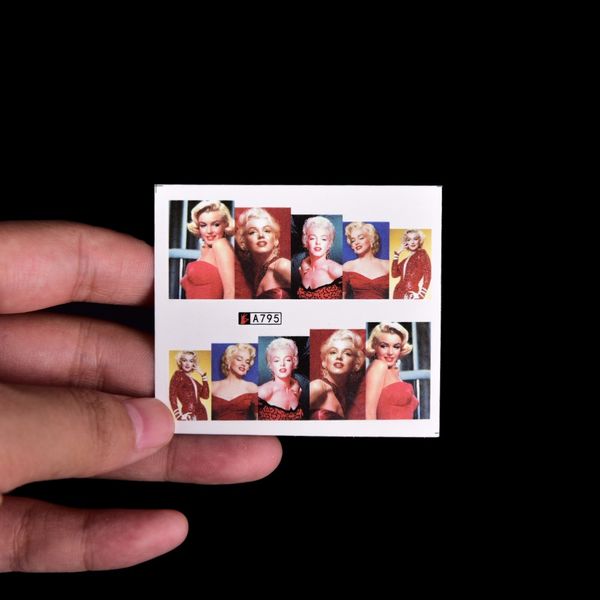 

50 sheets diy water beautiful mixed retail sticker nail art decals flower transfer temporary tattoos decor, Black