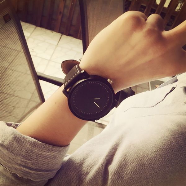 

2017 new fashion design lover's men women's watches unisex leather band quartz analog wrist watch bayan kol saat clock, Slivery;brown