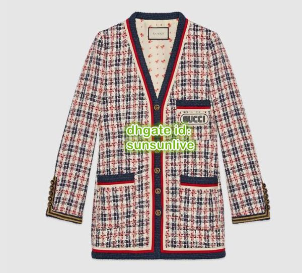 

18 Проверить куртку G patch Coat Высококачественные женские на заказ G Logo G Fashion Show Бренд Paris Fashion Week Куртка высокого качества