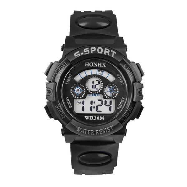 

electronic luminous sport watch alarm waterproof wristwatch for student children sports watch waterproof casual wristwatch, Slivery;brown
