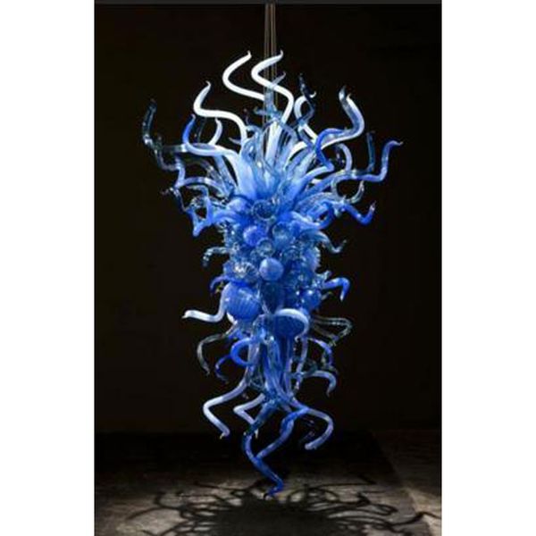 

море синий цвет рука выдувное стекло стиль хрустальной люстры светильники для кухни отеля лобби decor