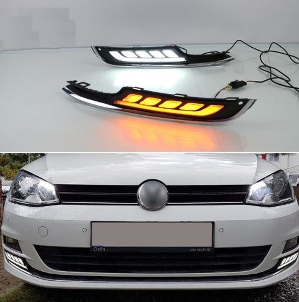 

2шт светодиодные фары дневного света для VW Volkswagen Golf 7 2013 2014 2015 2016 автомобильные акс