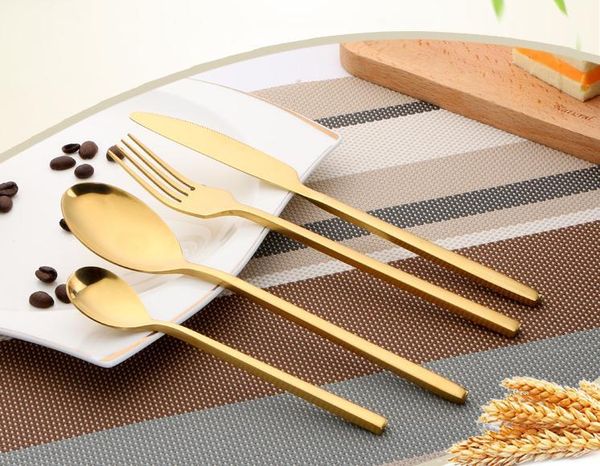 

Selling tainle teel plated gold we tern food dinnerware cutlery fork knife coop tableware cutlery et c135