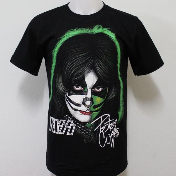 

kiss peter criss the catman t-shirt 100% cotton new size s m  xl 2xl 3xl men t shirt fashion, White;black