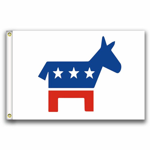 

democratic party flags 3x5ft 150x90cm 100% polyester,canvas head with metal grommet,used indoors or outdoors