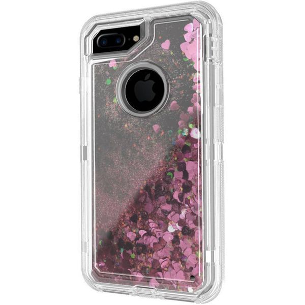 

liquid sand sparkling for iphone 7 case hybrid 3in1 robot case tpu+pc full protective defender case