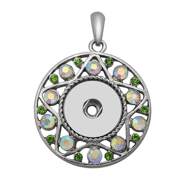 

10pcs fashion styles beauty crystal hollow ab stone flower pendant snap necklace fit 18mm snap buttons snap jewelry, Bronze;silver