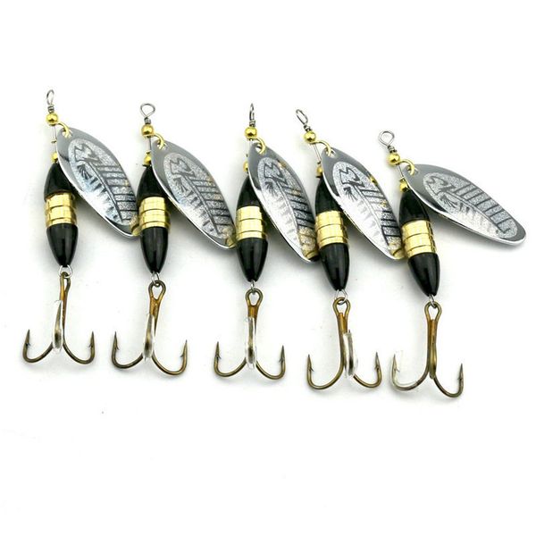 

5pcs lures spinners ,spinnerbaits , metal fishing spoons bait sequin fishing lures 8.5cm blade spinner baits18g fishing lures bass spoon