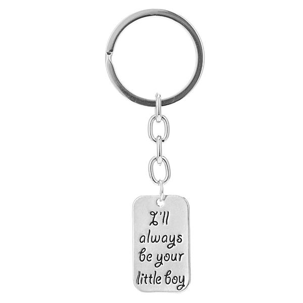 

1pc family member square key ring,little, Silver
