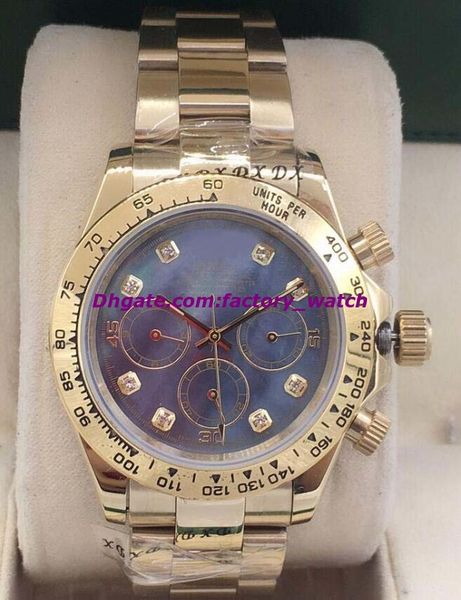 

selling luxury watches 5 style 116528 18k yellow gold w/ factory mop diamond dial 40mm automatic fashion brand men's watch wristwatch