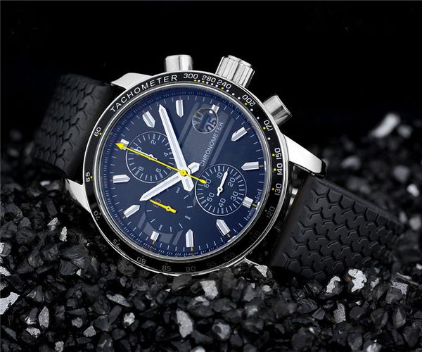 

quartz sale watch stainless chronograph watches satch man men rubber cp14 for band wrist watch steel irnwg, Slivery;brown