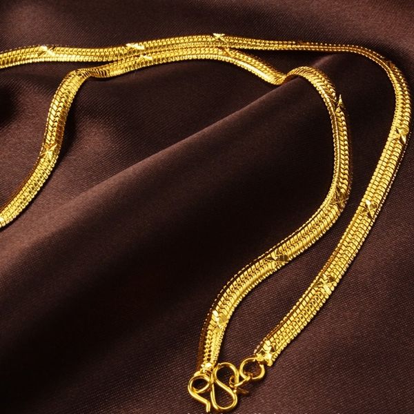 Ожерелье-колье 6 мм, винтажная панк-золотая античная цепочка в виде змеи для женщин/мужчин, ювелирные изделия длиной 18 дюймов