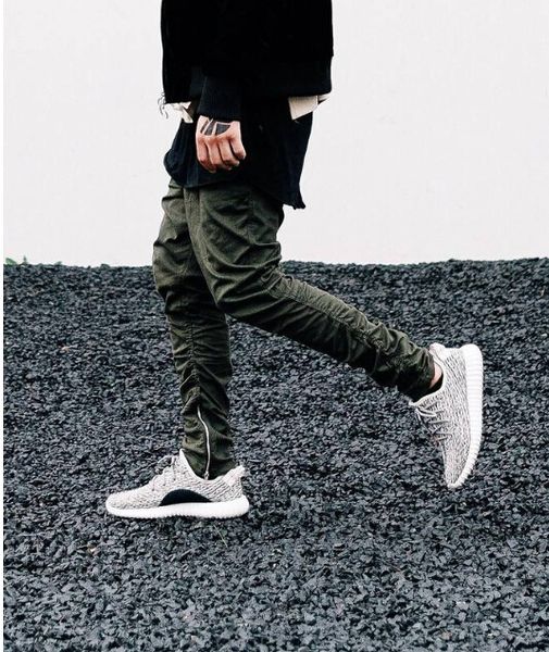 

Side Zipper Pleated Pencil Pants Mens High Street Elastic Waist Casual Biker Pants Fashion Jogger Skinny Sweatpants Long Trousers Pants