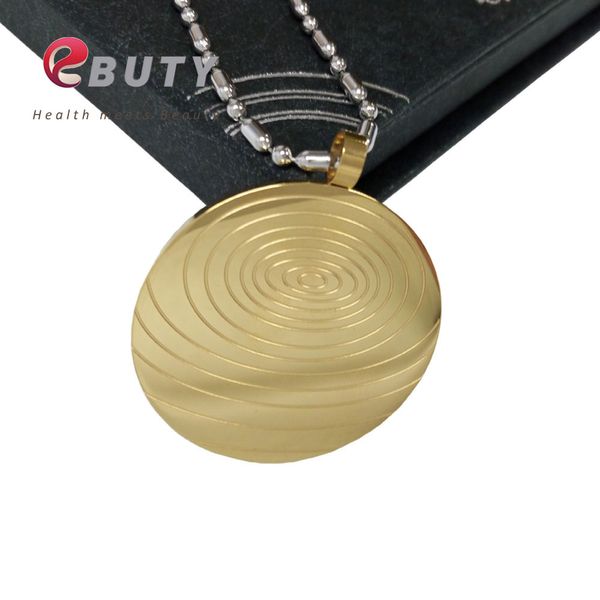 

ebuty gold stainless steel quantum scalar energy pendant with far infrared/ negative ion /germanium stones, ing, Black