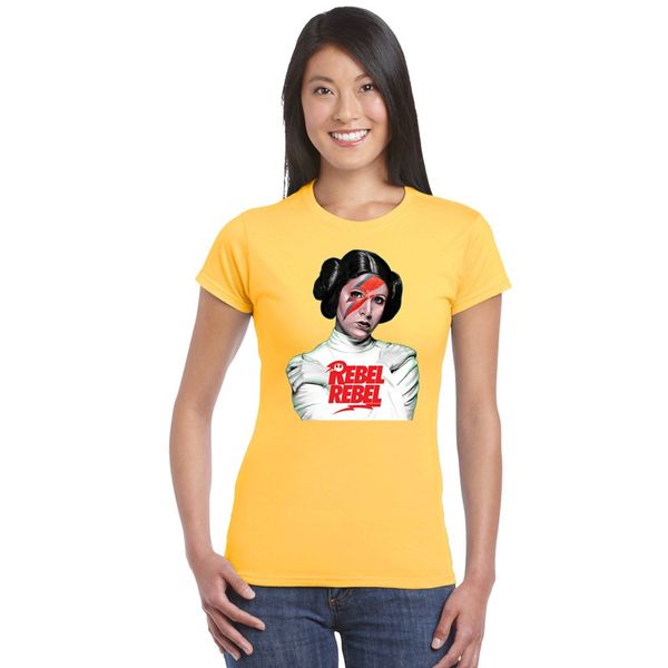 

cool summer women star t shirt yoda darth vader tshirt camiseta wars david bowie jedi t-shirt female casual leia rebel basic tees, White