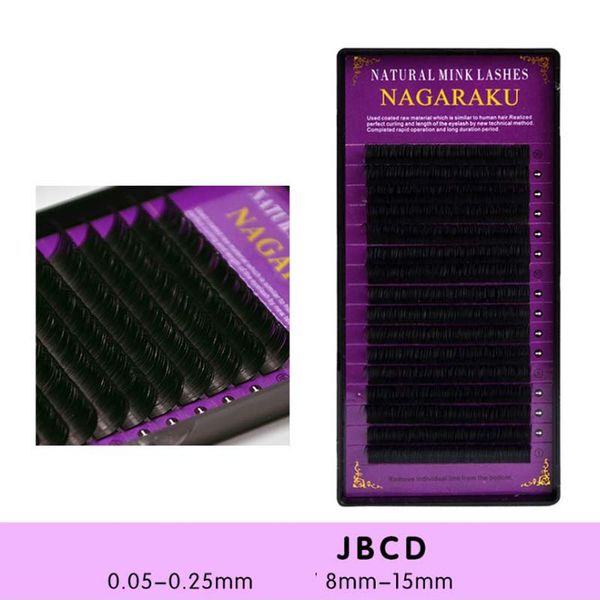 

NAGARAKU 8~15mm Artificial Mink False Eyelash Extensions Most Popular Soft 0.05-0.20mm 0.07 Thin Tip Individual Eyelash
