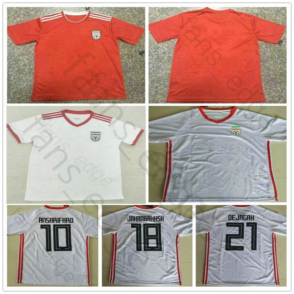 

2018 2019 World Cup Jerseys 10 Ansarifard 21 Dejagah 20 Azmoun 18 Jahanbakhsh Mohammadi Custom Home Away White Red Soccer Football Shirt