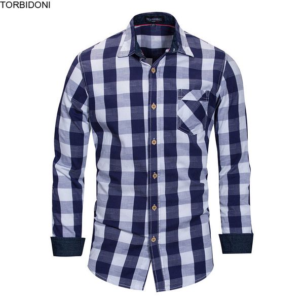 

spring cotton plaid shirts men fashion long sleeve casual blouse new brand business dress shirt men blouses chemise homme, White;black