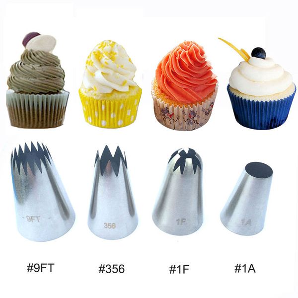 

4pcs metal cream tips set pastry tools cake cream decoration icing nozzle cupcake head