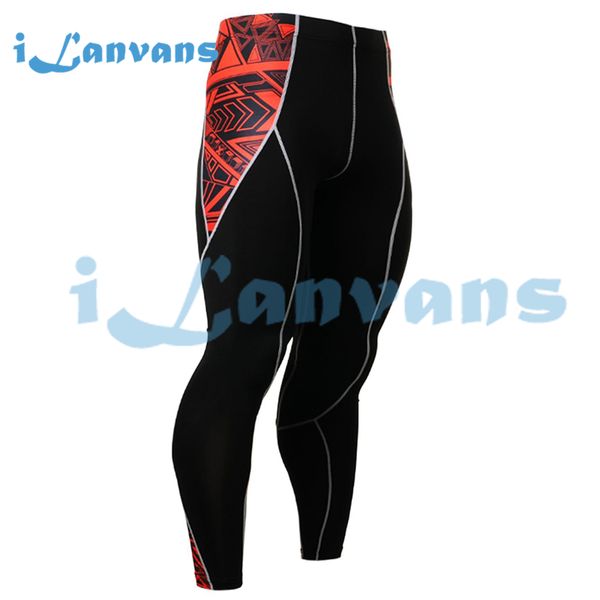 

mens compression tights for men elastic breathable bodybuilding fitness pants medias long trousers multi-functional wear pants, Black