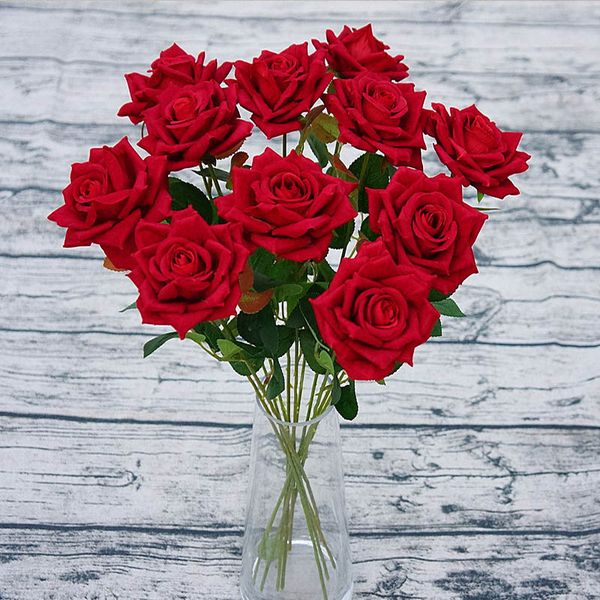 Acheter Fleurs Artificielles Rose Real Touch Fleurs Saint Valentin Bouquets De Mariage Faveurs Décoration Soie Faux Fleurs De 101 Du Okgteam