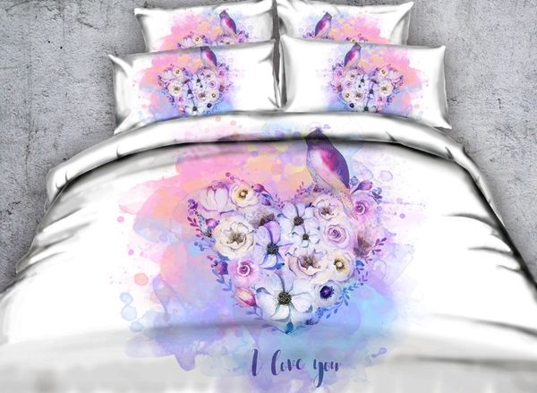 Love Bedding Set 3d Sheets Bird Comforter Sets Quilt Duvet Cover