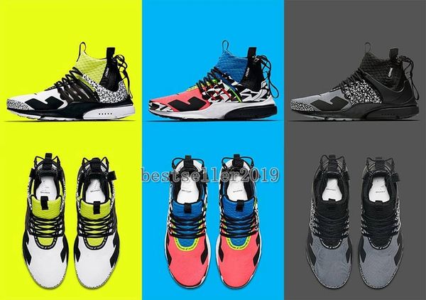 

2018 air zapatillas acronym x presto mid running shoes racer pink triple withe black prestos women mens trainer fly authentic sports withbox