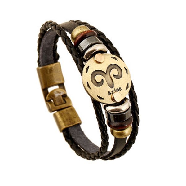 

12 constellations horoscope bracelet zodiac signs black silicone bracelet rubber for men women couple jewelry, Golden;silver