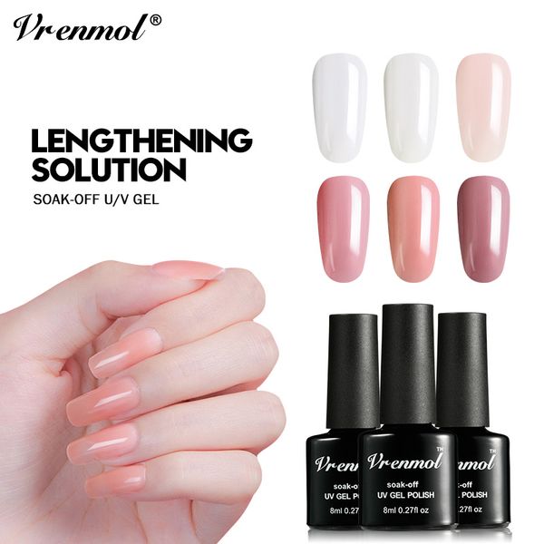 

vrenmol poly gel varnish polish set 8ml polygel kit quick builder nail extension hard gel camouflage uv led lacquer nail tips, Red;pink
