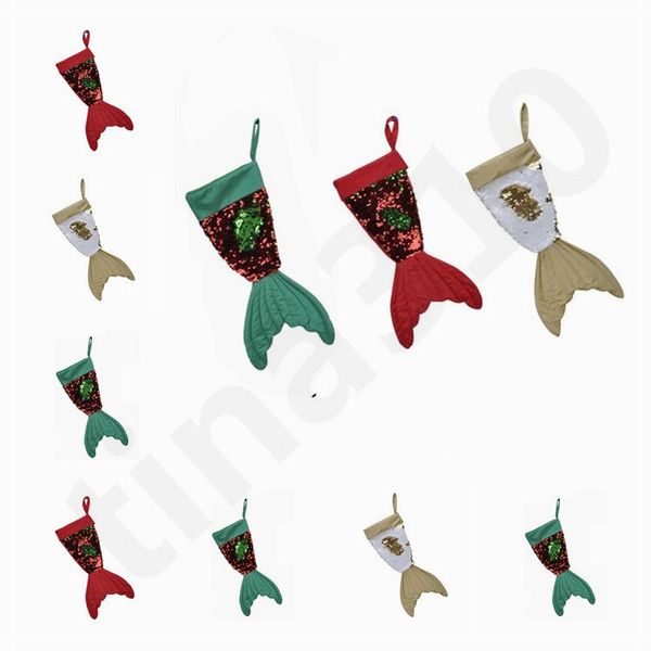 

christmas decorations sequins stockings mermaid stocking 16 inch fish tail flipping bead piece christmas stockings gift bag t7i753