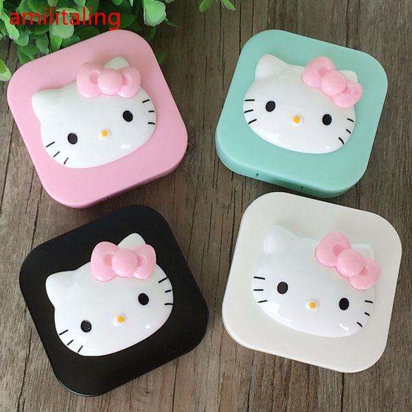 

new cute hello kitty design contact lens case soak storage make up box yey-d2005
