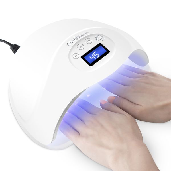 

ladymisty sun5 plus 48w uv led lamp dual hands led nail dryer curing for all uv gel nail polish with lcd timer display sensor