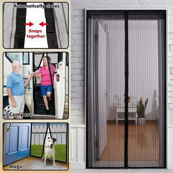 

2017 popular screen door curtain mesh on the door mosquito net on magnets hand-free magnetic anti bug