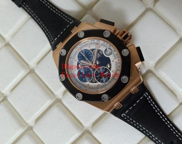 

sell fashion watches 44 mm offshore 26078 26078ro.oo.d002cr.01 18k rose gold vk quartz chronograph workin mens watch watches christmas, Slivery;brown