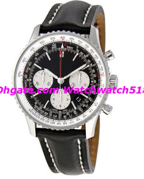 

роскошные наручные часы мода часы navitimer 01 хронограф черный циферблат мужские часы 43.7 мм кварцевые мужские часы, Slivery;brown