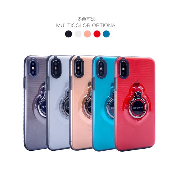 

multi color finger ring design phone case 360' roration new arc protection thickness iphone case cover for samsung hot