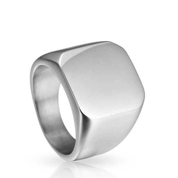 

beier men's ring fashion simple men ring solid polished stainless steel band biker signet ring us 7-14 3 colour sack, Silver