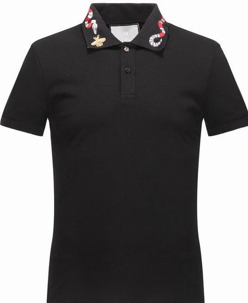 

2018New люксовый бренд вышивка футболки для мужчин Италия мода рубашка поло Мужчины