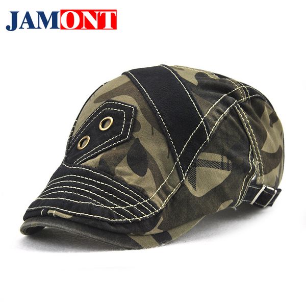 

beret hat camouflage berets gorras patchwork flat caps visors hats for men women patchwork adjustable hats casquette cap jamont, Blue;gray