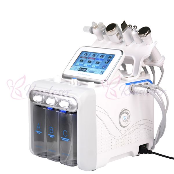 

6 in 1 hydra facial water dermabra ion rf radio frequency cold hammer ultra onic oxygen pray face deep clean ing machine