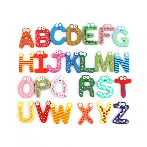 

wooden fridge magnet 26 alphabet intelligence development toy kids children magnetic sticker classroom office whiteboard gadget