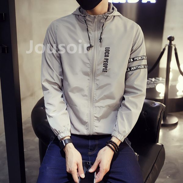 

spring autumn hong wind wave lapel men's korean hip-hop street large size small cd5, Gray