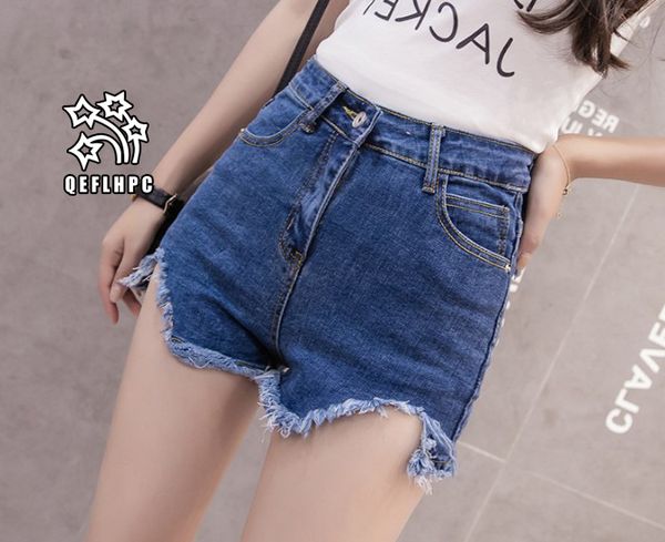 

denim shorts broad leg pants women's clothing women's jeans casual fashion clothes cowboy pants denim shorts hole ripped a8908#, Blue
