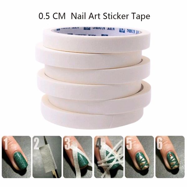 

tomtosh 1pcs 17m*0.5cm french manicure nail art tips creative nail stickers masking tape accessories art ing, Black