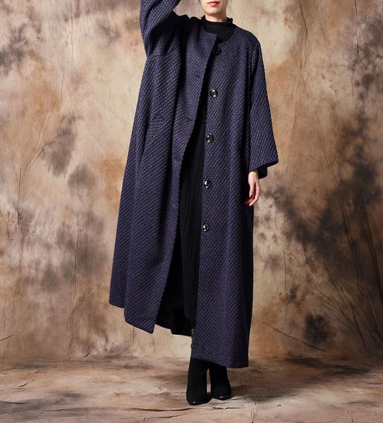 

women winter woolen coat retro ladies simple outwear overcoat long coat female single breasted loose 2018, Black