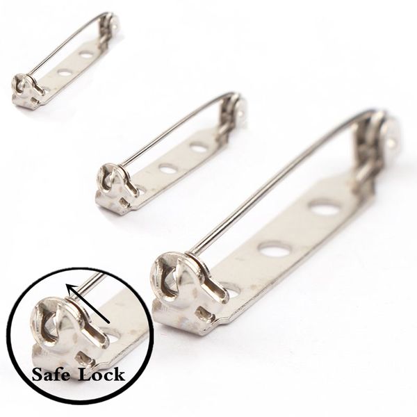 Neue Weiß K Überzogene Eisen Brosche Basis Zurück Bar Abzeichen Halter Safe Lock Brosche Pins DIY Schmuck Erkenntnisse Schmuck Zubehör